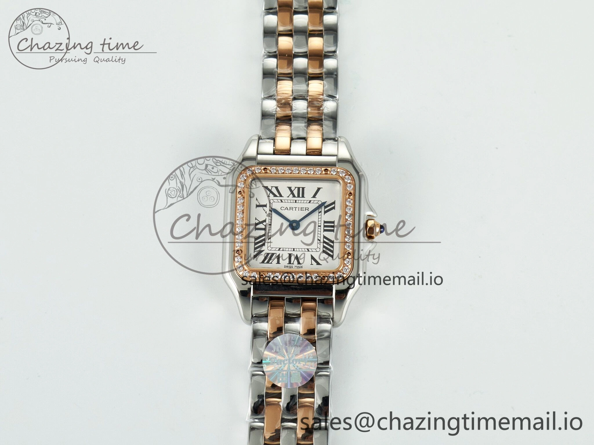 Versatile Panthère Secrete Ladies 27mm SS RG J12F  1:1 Best Edition White Dial on SS RG Bracelet Ronda Quartz 5854