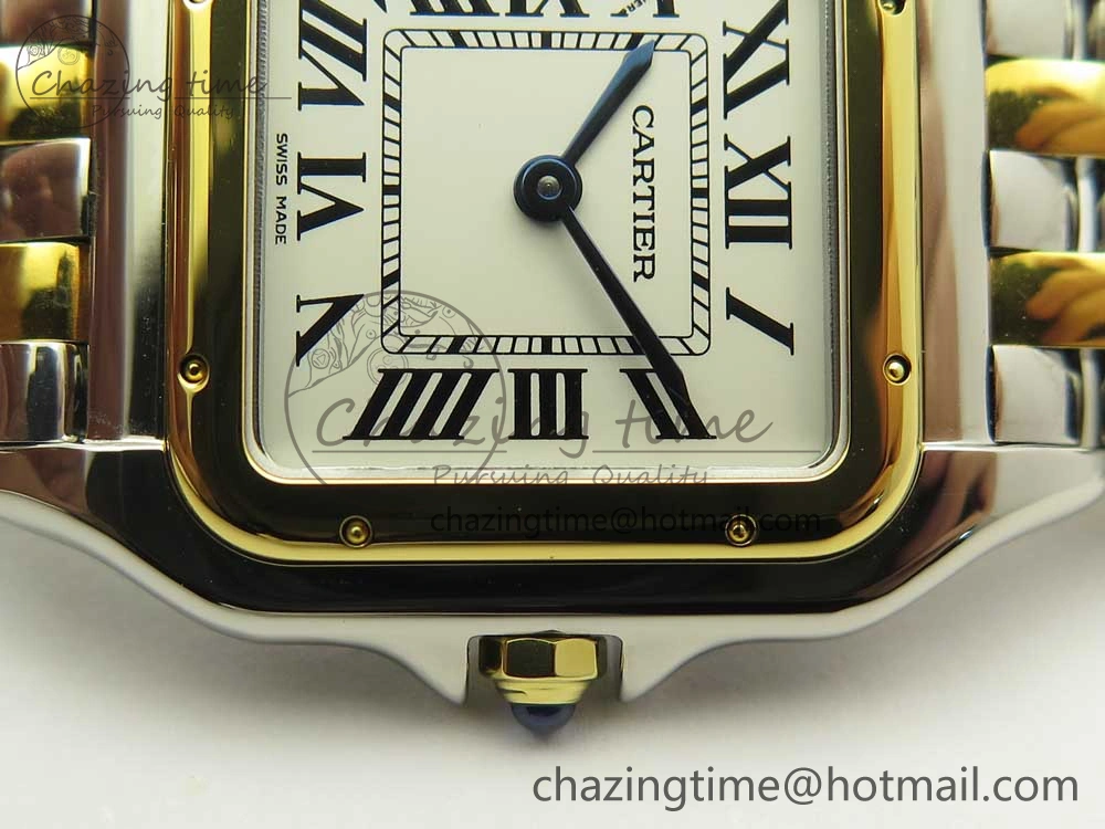 Panthère Secrete Ladies 27mm SS YG 8848F 1:1 Best Edition White Dial on SS YG Bracelet Ronda Quartz Versatile 6141