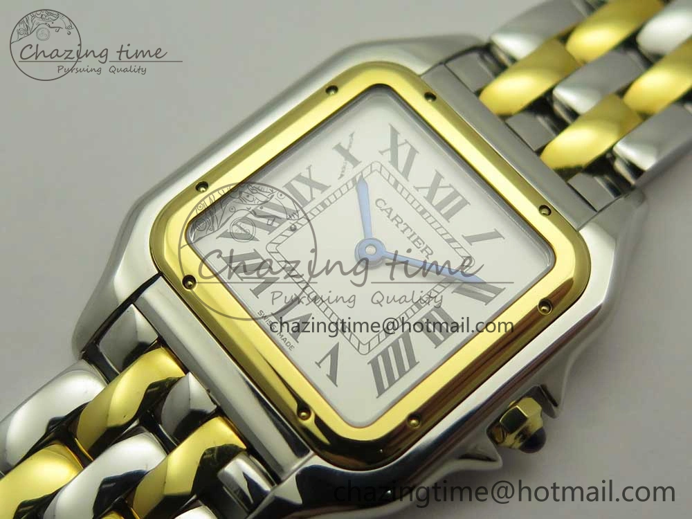 Panthère Secrete Ladies 27mm SS YG 8848F 1:1 Best Edition White Dial on SS YG Bracelet Ronda Quartz Versatile 6141