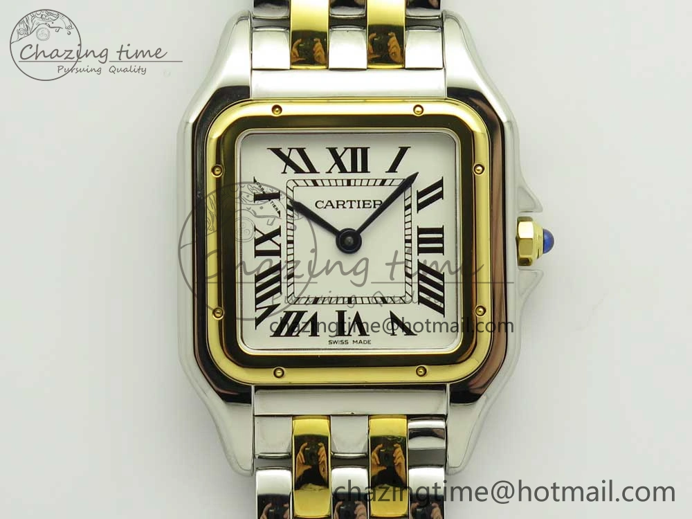 Panthère Secrete Ladies 27mm SS YG 8848F 1:1 Best Edition White Dial on SS YG Bracelet Ronda Quartz Versatile 6141