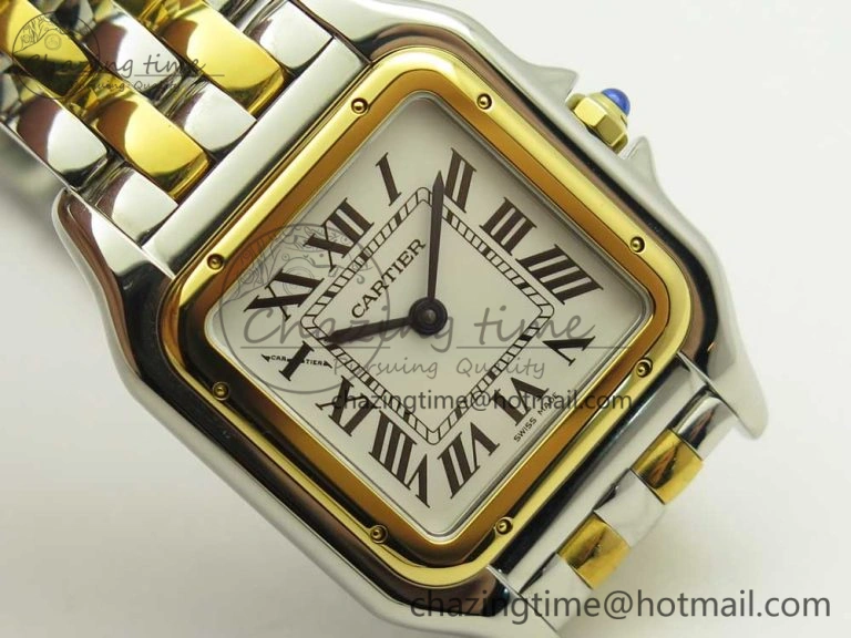 Panthère Secrete Ladies 27mm SS YG 8848F 1:1 Best Edition White Dial on SS YG Bracelet Ronda Quartz Versatile 6141
