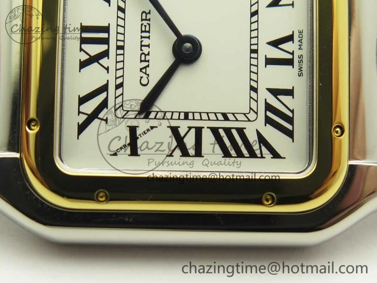 Panthère Secrete Ladies 27mm SS YG 8848F 1:1 Best Edition White Dial on SS YG Bracelet Ronda Quartz Versatile 6141