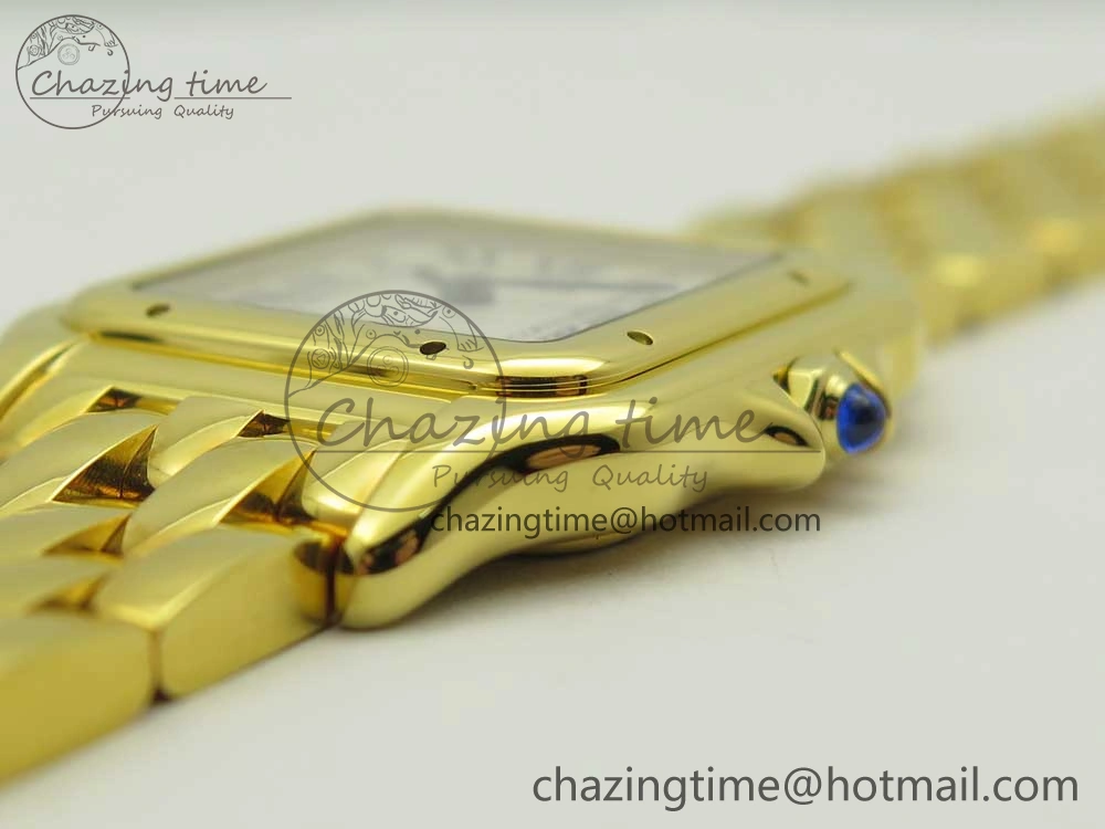 Panthère Secrete Ladies 27mm YG 8848F 1:1 Best Edition White Dial on YG Bracelet Ronda Quartz Original 6133