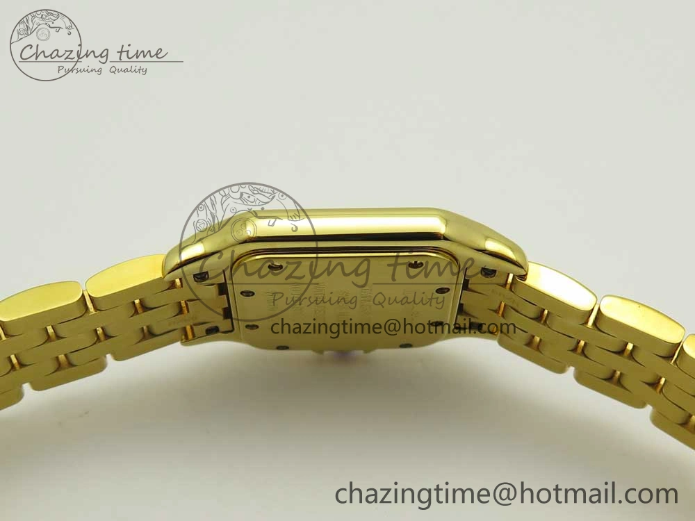 Panthère Secrete Ladies 27mm YG 8848F 1:1 Best Edition White Dial on YG Bracelet Ronda Quartz Original 6133