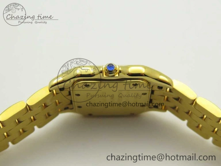 Panthère Secrete Ladies 27mm YG 8848F 1:1 Best Edition White Dial on YG Bracelet Ronda Quartz Original 6133