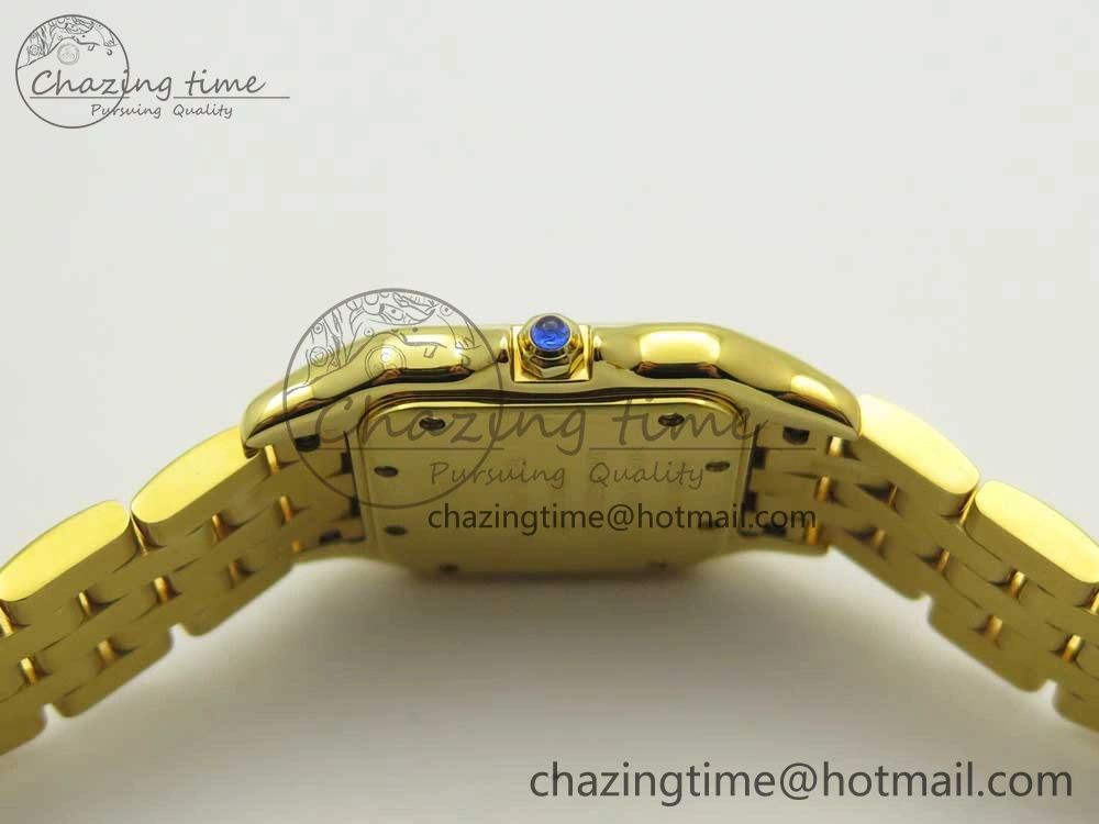Panthère Secrete Ladies 27mm YG 8848F 1:1 Best Edition White Dial on YG Bracelet Ronda Quartz Original 6133