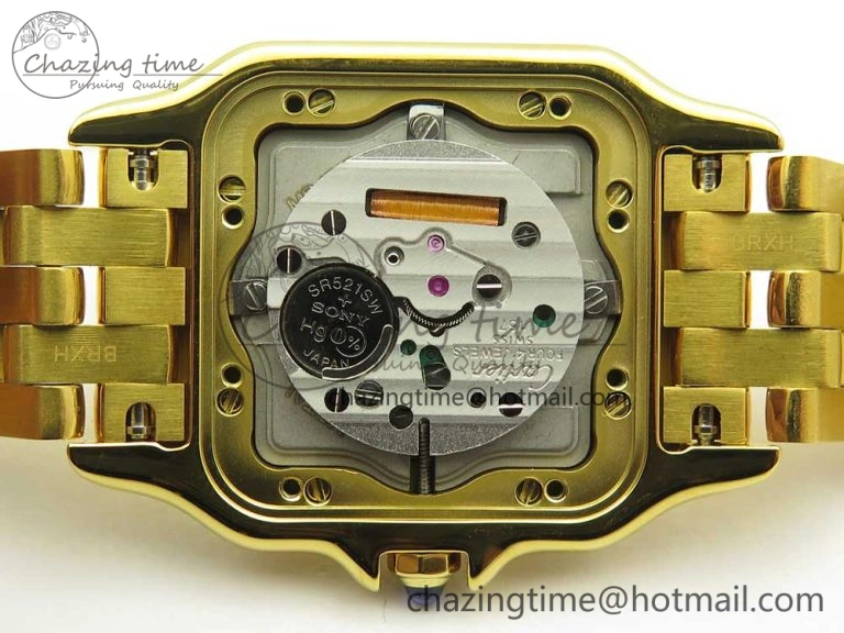 Panthère Secrete Ladies 27mm YG 8848F 1:1 Best Edition White Dial on YG Bracelet Ronda Quartz Original 6133