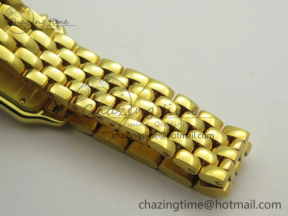 Panthère Secrete Ladies 27mm YG 8848F 1:1 Best Edition White Dial on YG Bracelet Ronda Quartz Original 6133