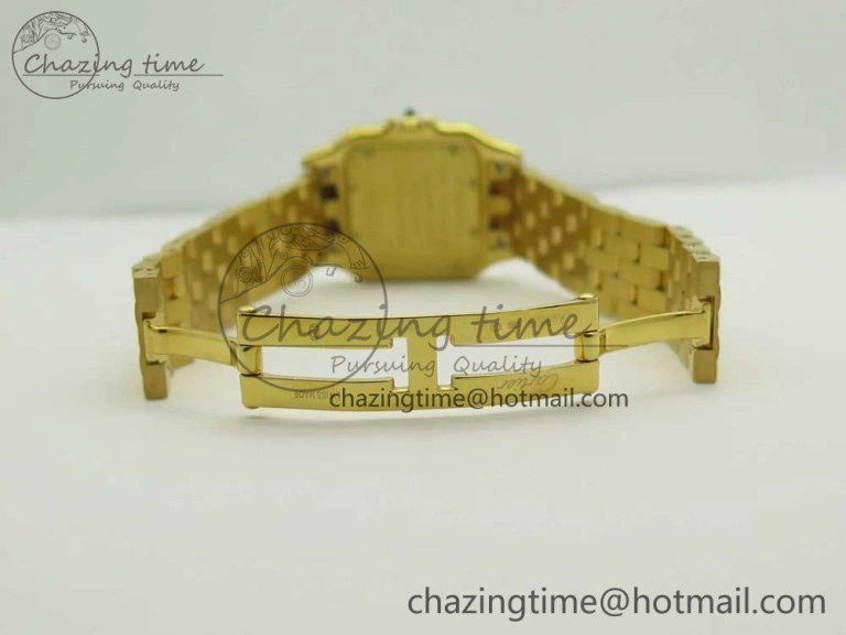 Panthère Secrete Ladies 27mm YG 8848F 1:1 Best Edition White Dial on YG Bracelet Ronda Quartz Original 6133