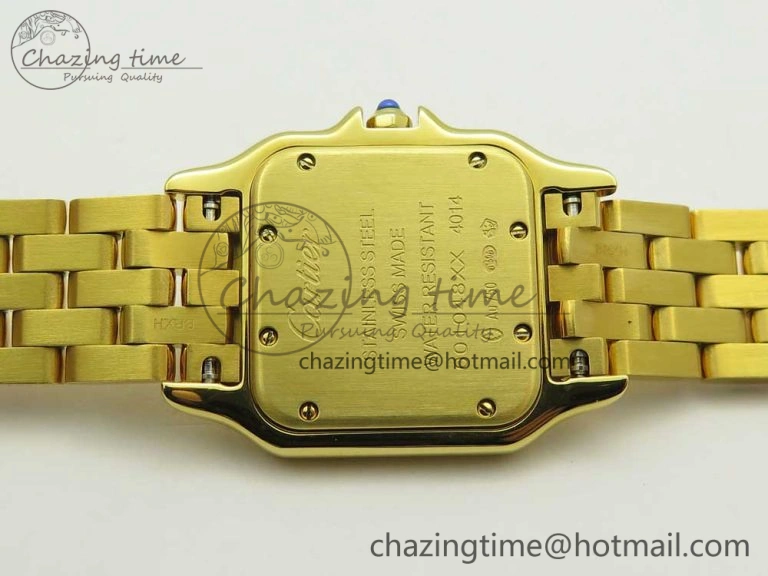 Panthère Secrete Ladies 27mm YG 8848F 1:1 Best Edition White Dial on YG Bracelet Ronda Quartz Original 6133