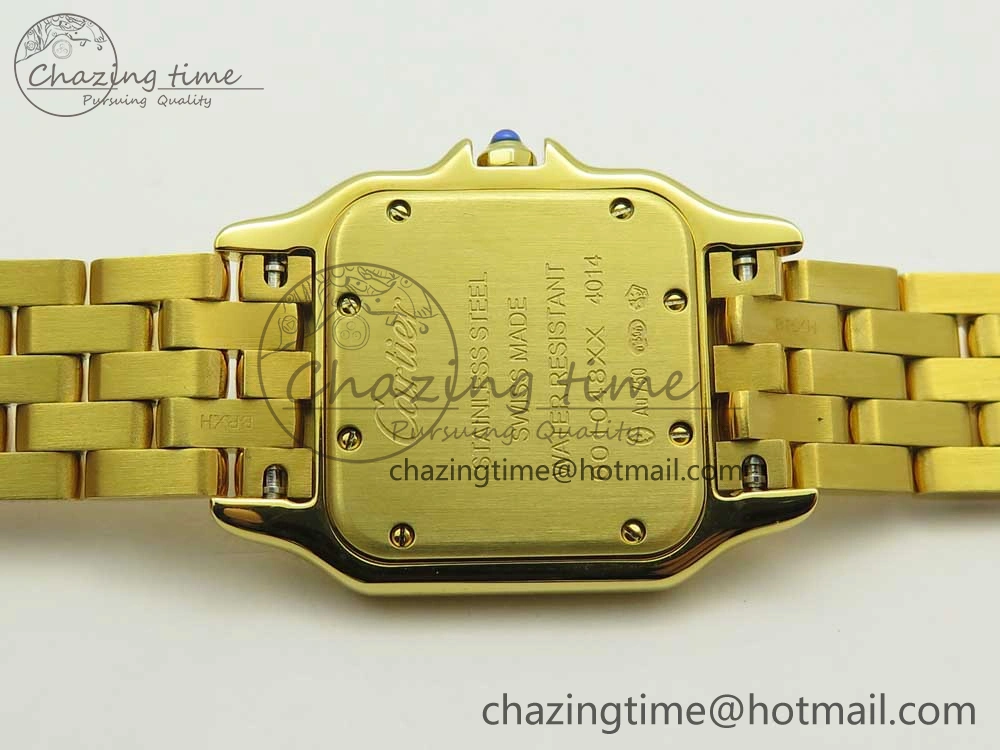 Panthère Secrete Ladies 27mm YG 8848F 1:1 Best Edition White Dial on YG Bracelet Ronda Quartz Original 6133