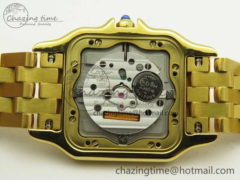 Panthère Secrete Ladies 27mm YG 8848F 1:1 Best Edition White Dial on YG Bracelet Ronda Quartz Original 6133
