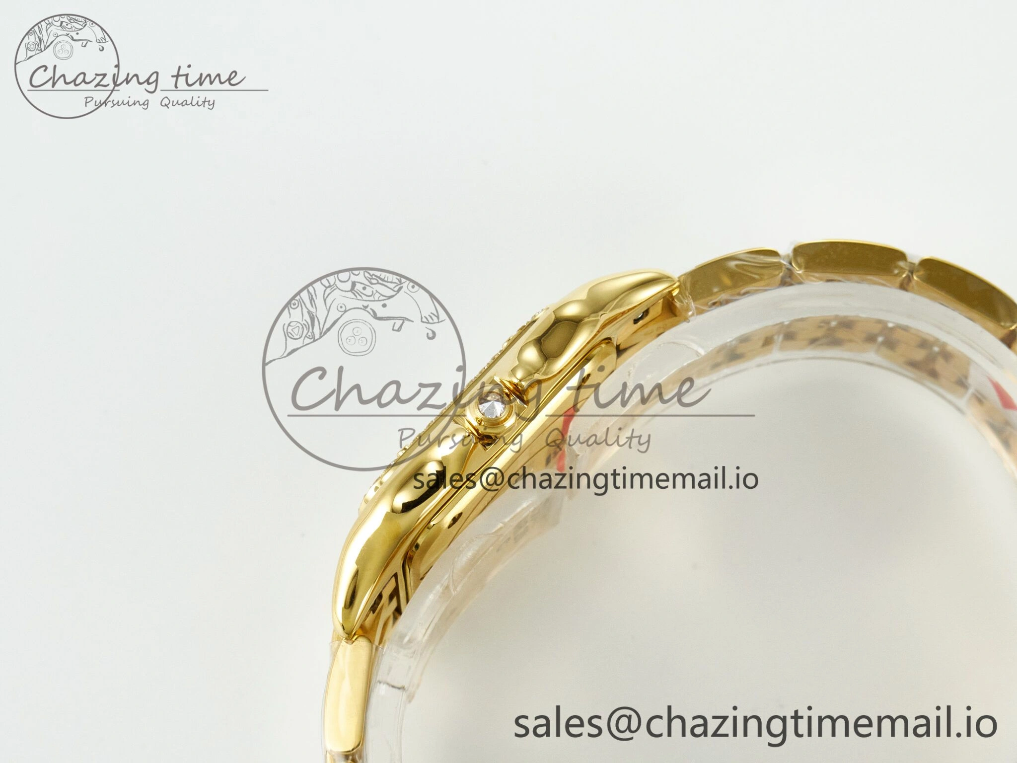 FastDry Panthère Secrete Ladies 27mm YG J12F  1:1 Best Edition White Dial on YG Bracelet Ronda Quartz 5851