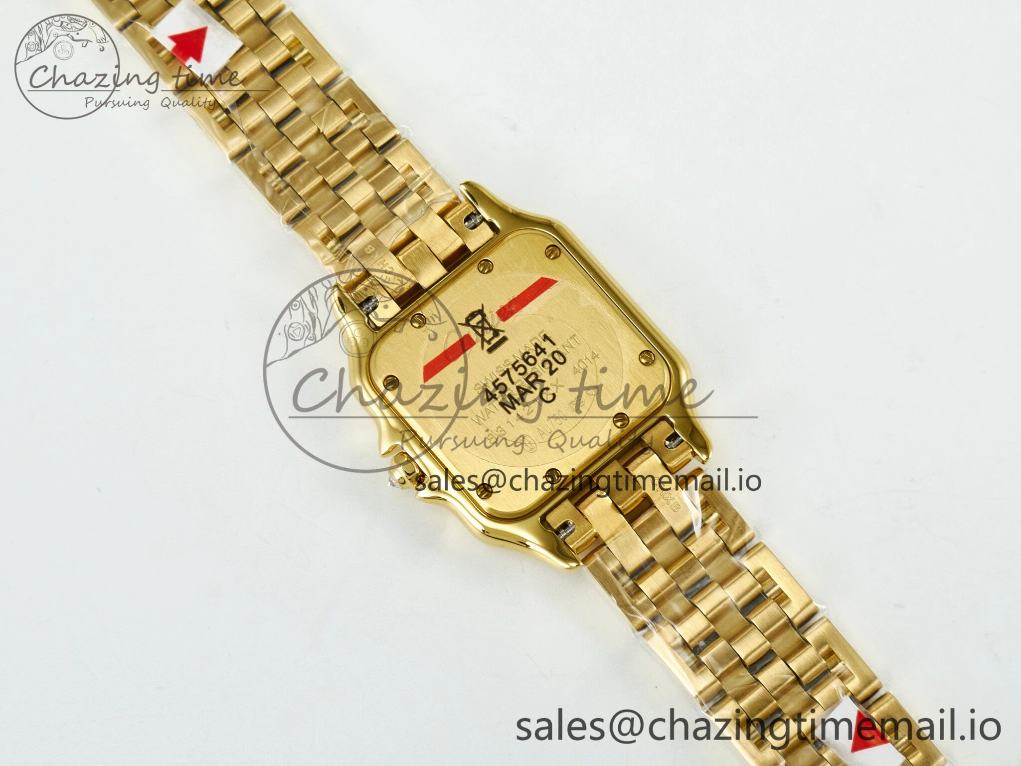Neat Panthère Secrete Ladies 27mm YG J12F 1:1 Best Edition White Dial Diamonds Bezel on YG Bracelet Ronda Quartz 5848