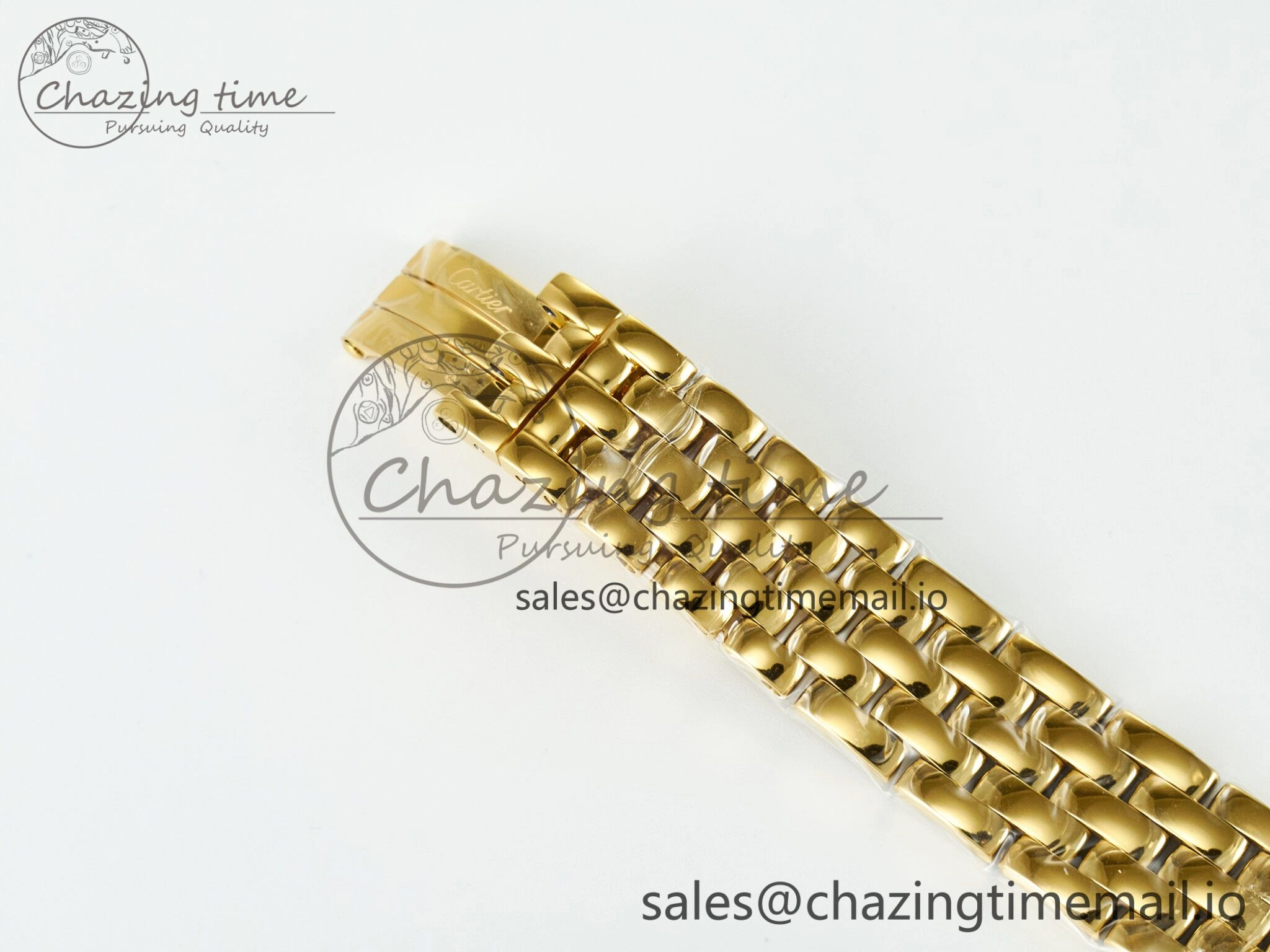 Neat Panthère Secrete Ladies 27mm YG J12F 1:1 Best Edition White Dial Diamonds Bezel on YG Bracelet Ronda Quartz 5848