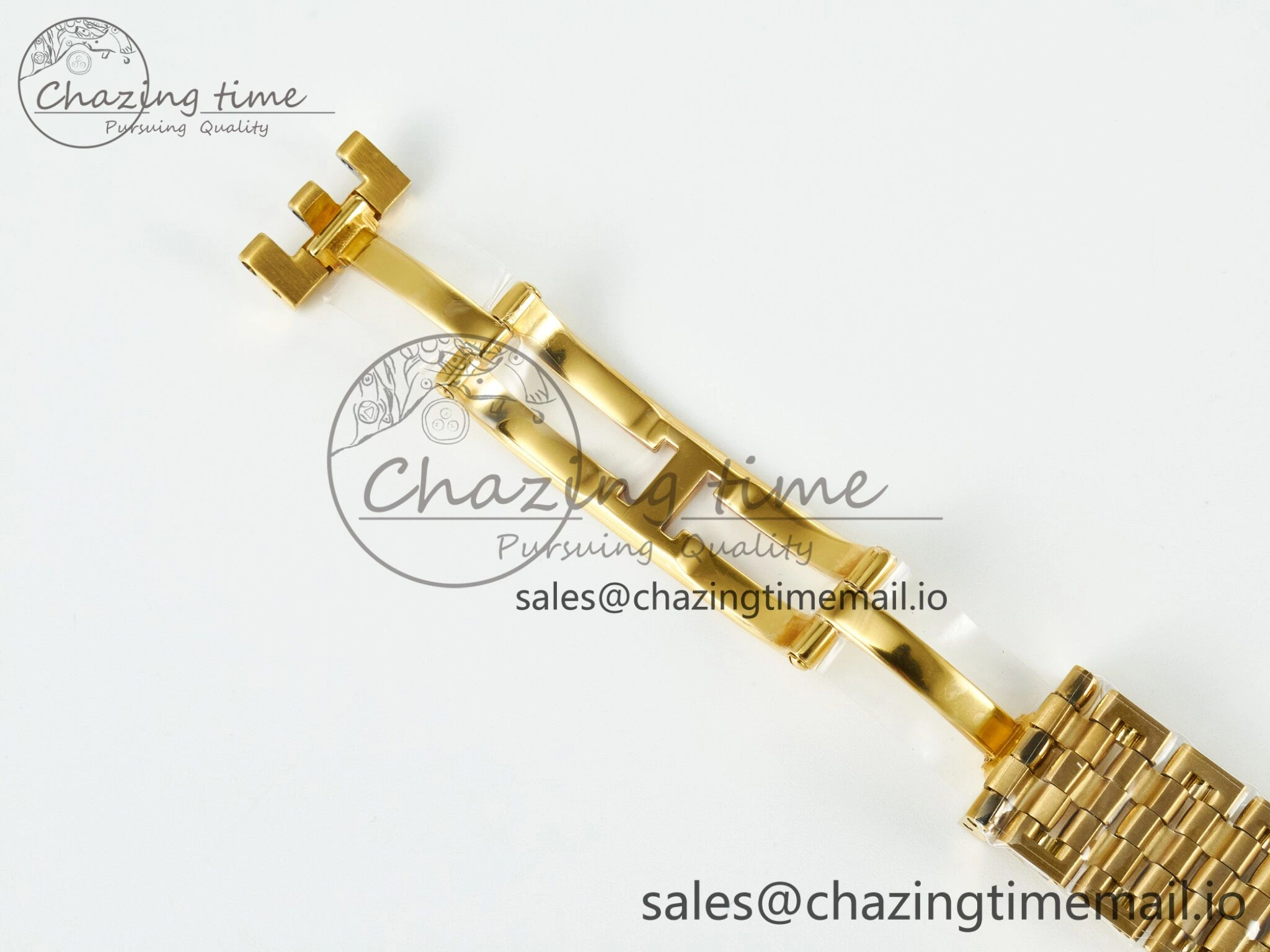 Neat Panthère Secrete Ladies 27mm YG J12F 1:1 Best Edition White Dial Diamonds Bezel on YG Bracelet Ronda Quartz 5848