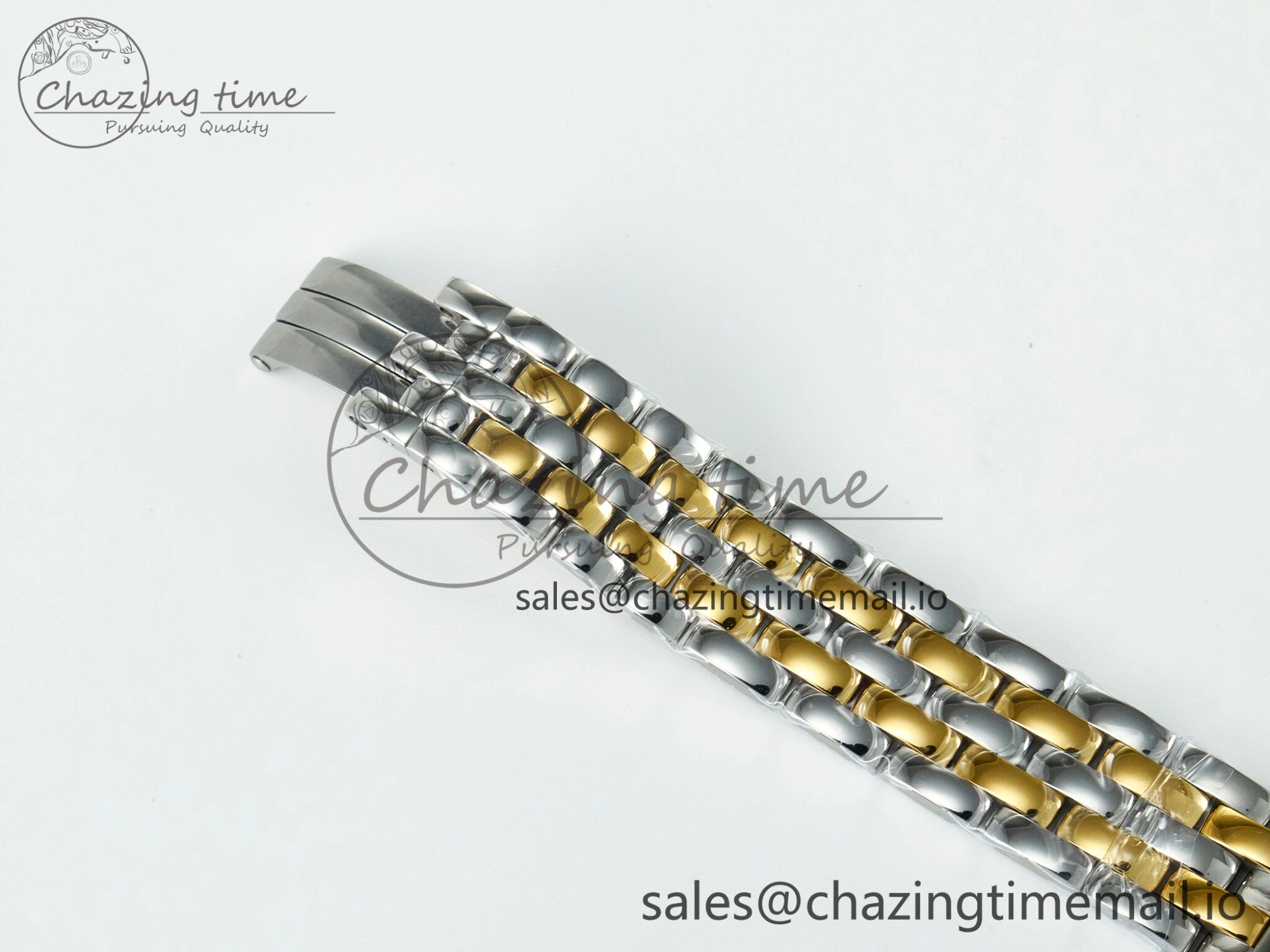 Panthère Secrete Ladies 27mm YG J12F 1:1 Best Edition White Dial Diamonds Bezel on YG Bracelet Ronda Quartz Stretchable 5846