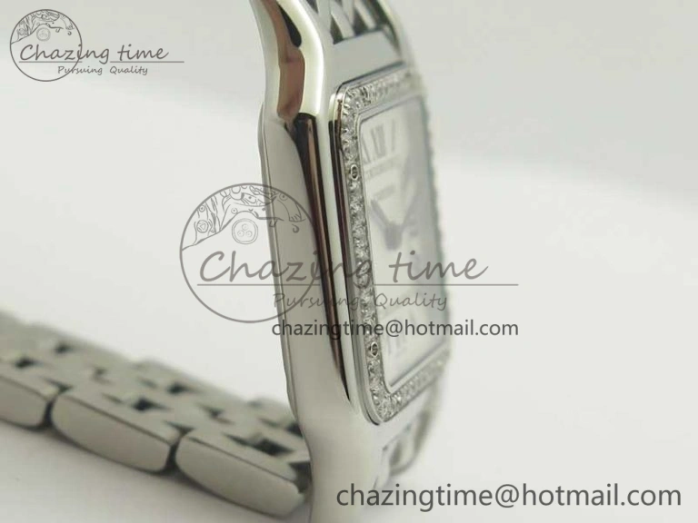 Panthère Secrete Ladies SS GF 1:1 Best Edition White Dial Diamonds Bezel on SS Bracelet Ronda Quartz Tailored 6207