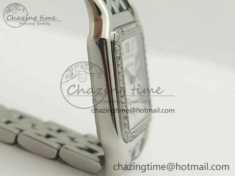 Panthère Secrete Ladies SS GF 1:1 Best Edition White Dial Diamonds Bezel on SS Bracelet Ronda Quartz Tailored 6207