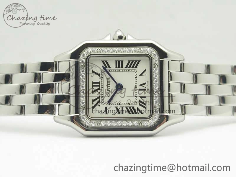 Panthère Secrete Ladies SS GF 1:1 Best Edition White Dial Diamonds Bezel on SS Bracelet Ronda Quartz Tailored 6207