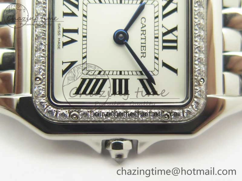 Panthère Secrete Ladies SS GF 1:1 Best Edition White Dial Diamonds Bezel on SS Bracelet Ronda Quartz Tailored 6207
