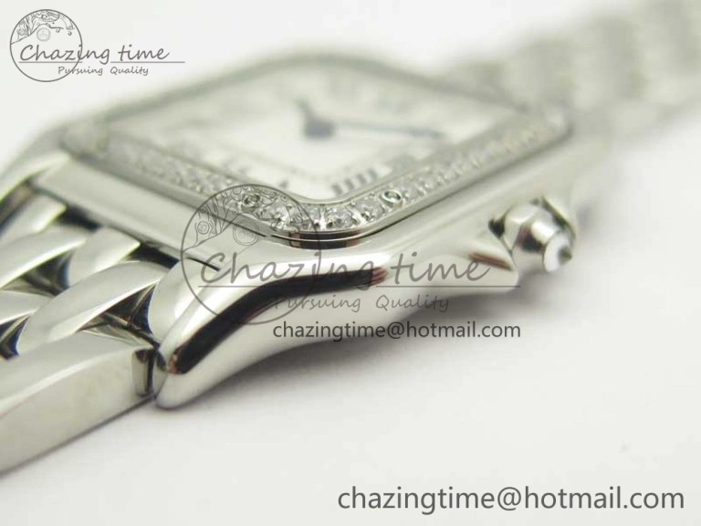 Panthère Secrete Ladies SS GF 1:1 Best Edition White Dial Diamonds Bezel on SS Bracelet Ronda Quartz Tailored 6207