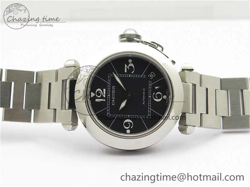 Pasha W31074M7 35mm SS V9F Best Edition Black Dial on SS Bracelet A2892 to Cal. TravelReady 10445