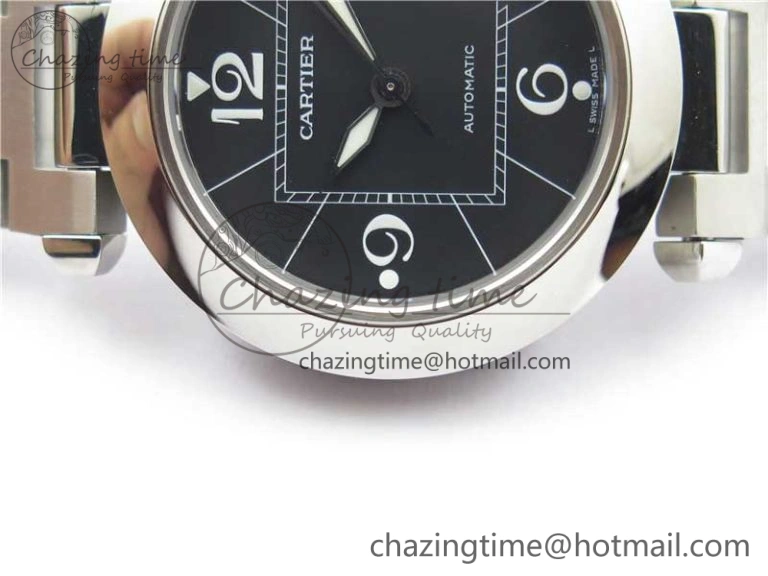 Pasha W31074M7 35mm SS V9F Best Edition Black Dial on SS Bracelet A2892 to Cal. TravelReady 10445