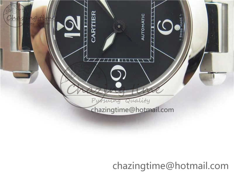 Pasha W31074M7 35mm SS V9F Best Edition Black Dial on SS Bracelet A2892 to Cal. TravelReady 10445