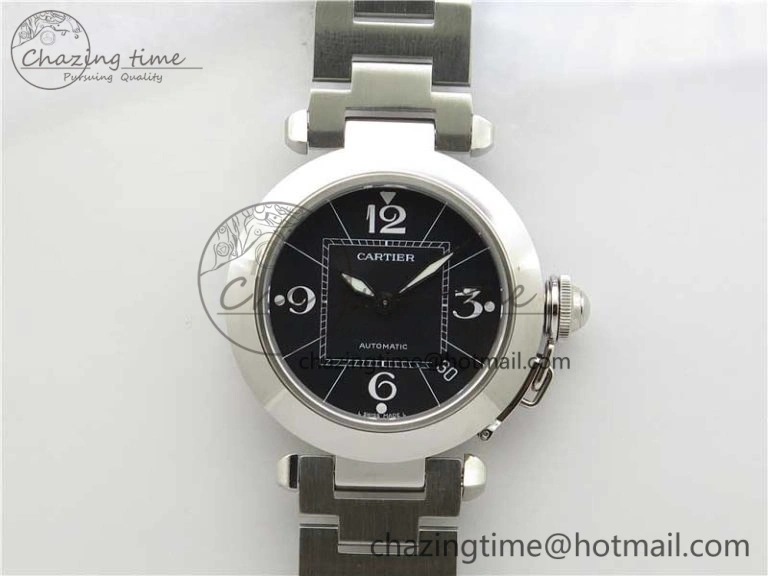 Pasha W31074M7 35mm SS V9F Best Edition Black Dial on SS Bracelet A2892 to Cal. WaterResistant 6083