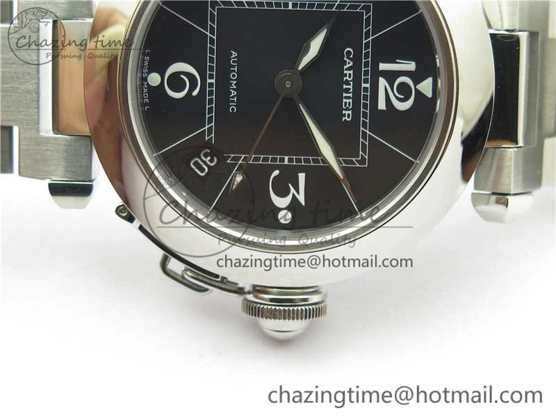 Pasha W31074M7 35mm SS V9F Best Edition Black Dial on SS Bracelet A2892 to Cal. TravelReady 10445