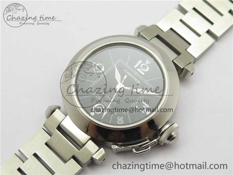 Pasha W31074M7 35mm SS V9F Best Edition Black Dial on SS Bracelet A2892 to Cal. TravelReady 10445