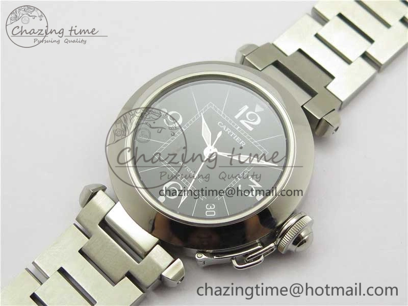 Pasha W31074M7 35mm SS V9F Best Edition Black Dial on SS Bracelet A2892 to Cal. TravelReady 10445