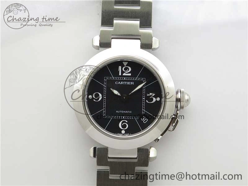 Pasha W31074M7 35mm SS V9F Best Edition Black Dial on SS Bracelet A2892 to Cal. TravelReady 10445