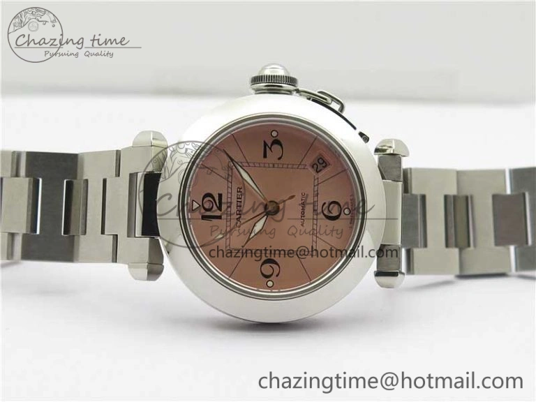 FreshLook Pasha W31074M7 35mm SS V9F Best Edition Pink Dial on SS Bracelet A2892 to Cal. 10446