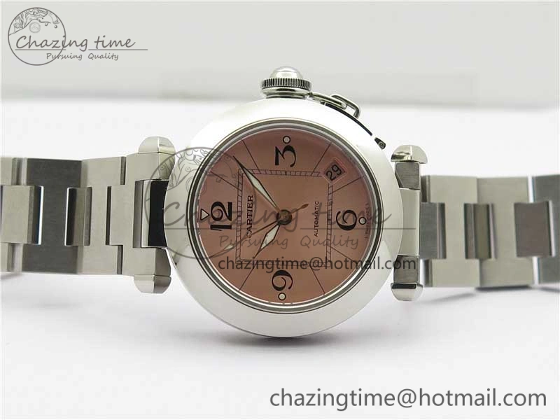 FreshLook Pasha W31074M7 35mm SS V9F Best Edition Pink Dial on SS Bracelet A2892 to Cal. 10446