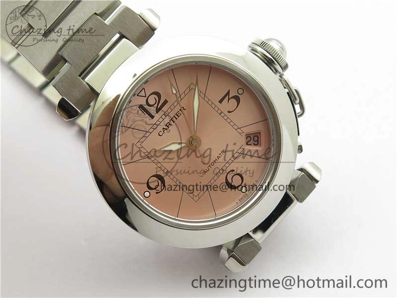 FreshLook Pasha W31074M7 35mm SS V9F Best Edition Pink Dial on SS Bracelet A2892 to Cal. 10446