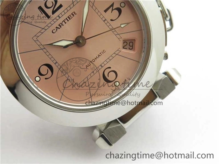 FreshLook Pasha W31074M7 35mm SS V9F Best Edition Pink Dial on SS Bracelet A2892 to Cal. 10446