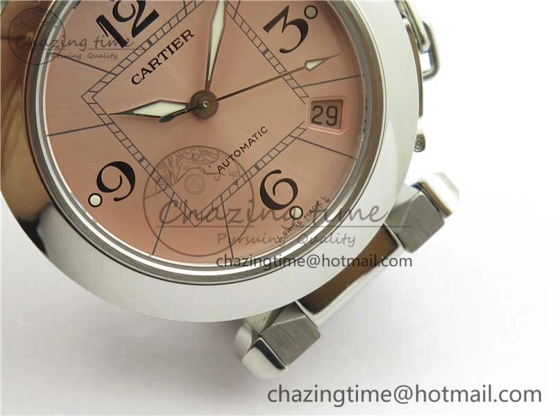 FreshLook Pasha W31074M7 35mm SS V9F Best Edition Pink Dial on SS Bracelet A2892 to Cal. 10446