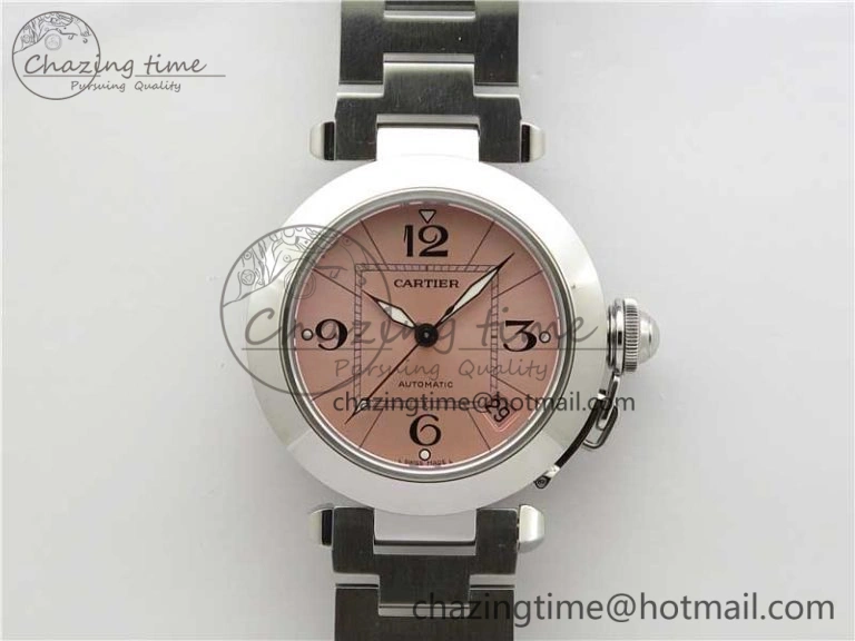 Pasha W31074M7 35mm SS V9F Best Edition Pink Dial on SS Bracelet A2892 to Cal. EyeCatching 6086