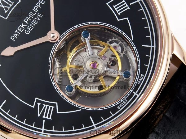 Patek Philippe Tourbillon RG RMSF Edition Black Dial on Black Leather Strap Lightweight 8739