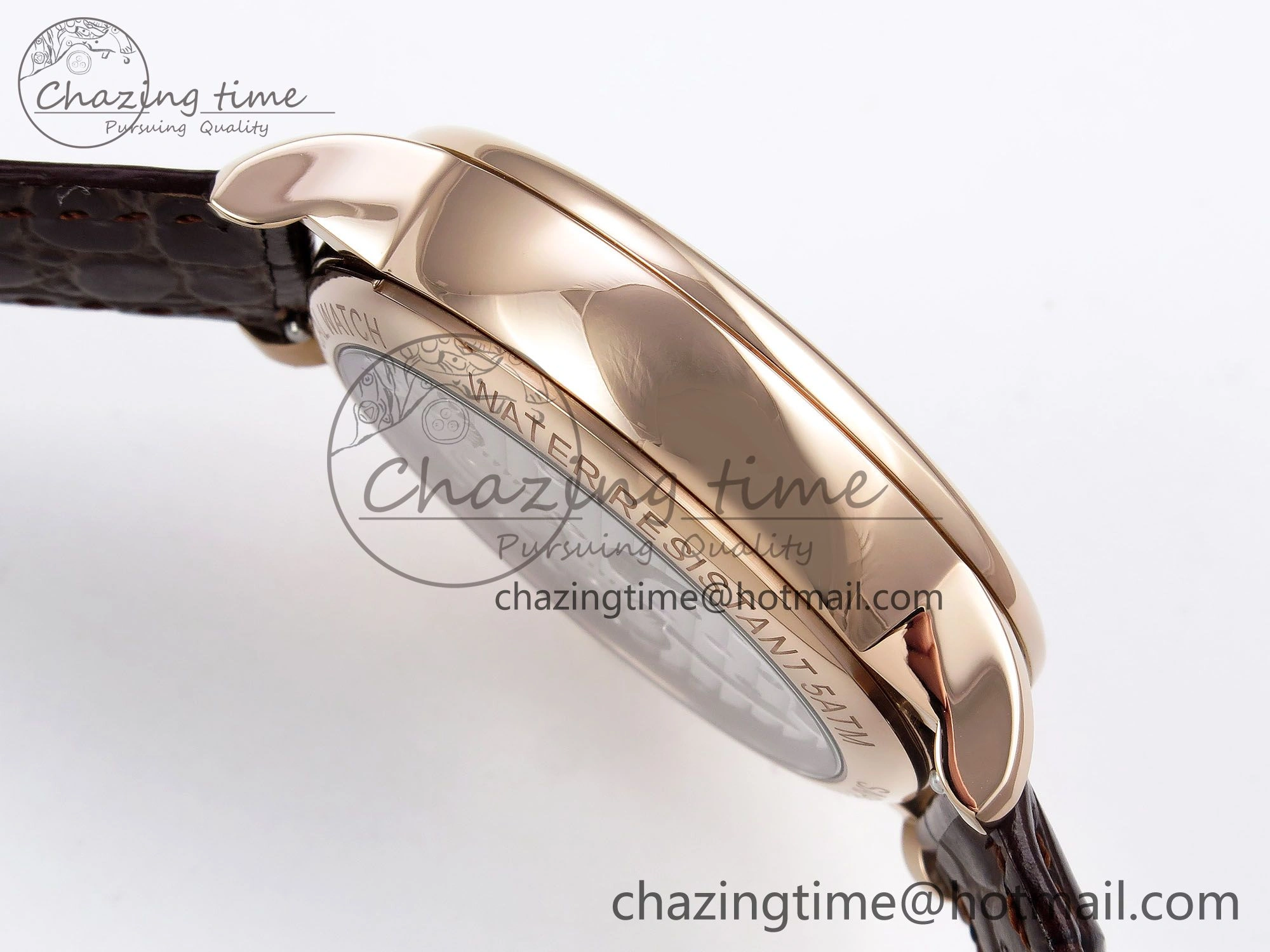 Youthful Patek Philippe Tourbillon RG RMSF Edition White Dial Roman Markers on Brown Leather Strap 8737