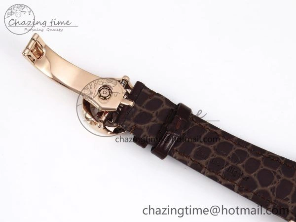 Youthful Patek Philippe Tourbillon RG RMSF Edition White Dial Roman Markers on Brown Leather Strap 8737