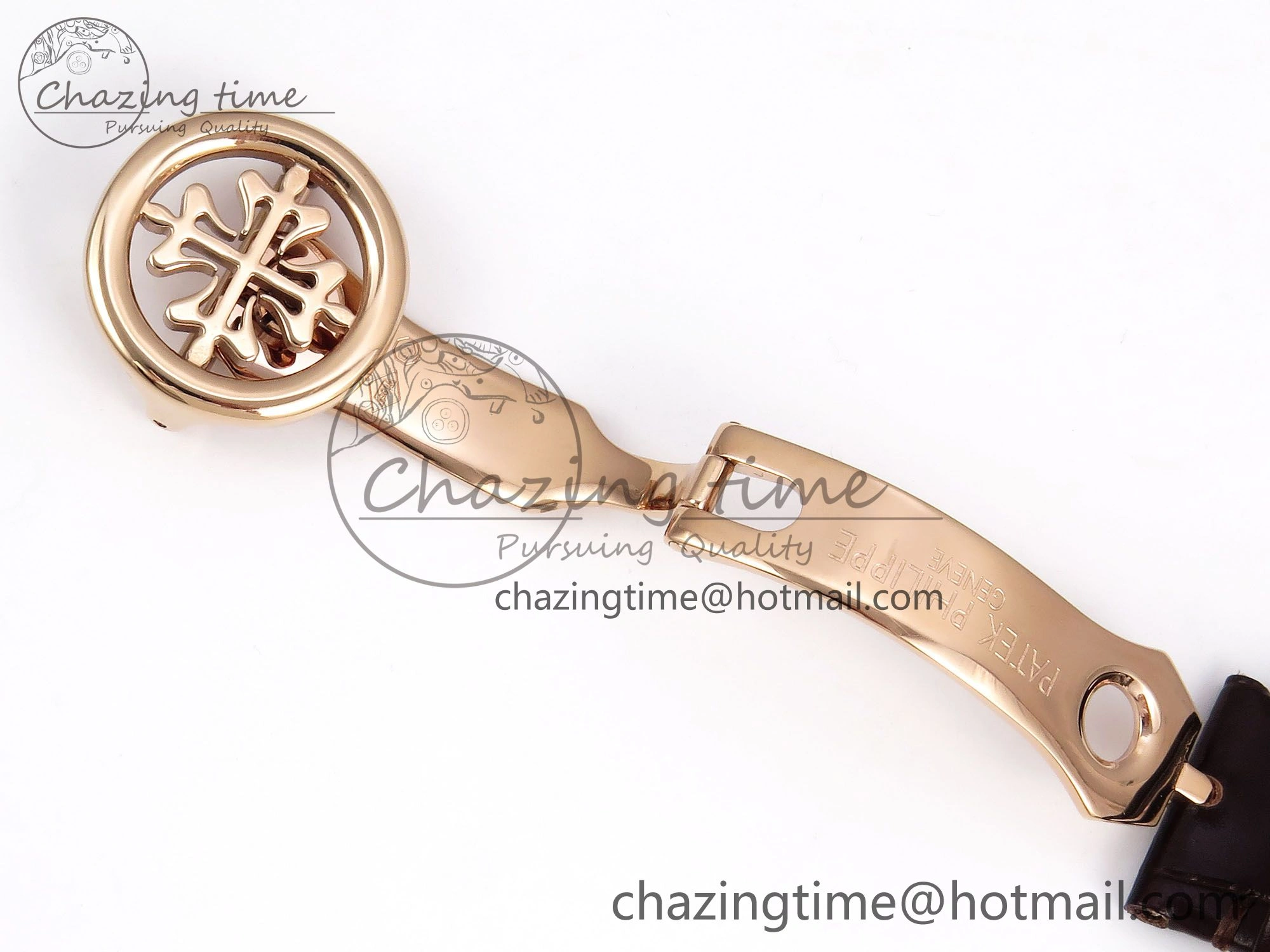 Youthful Patek Philippe Tourbillon RG RMSF Edition White Dial Roman Markers on Brown Leather Strap 8737