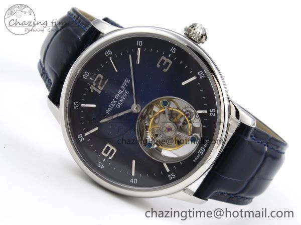 Patek Philippe Tourbillon SS RMSF Edition Dark Blue Dial on Black Leather Strap Thermal 8731