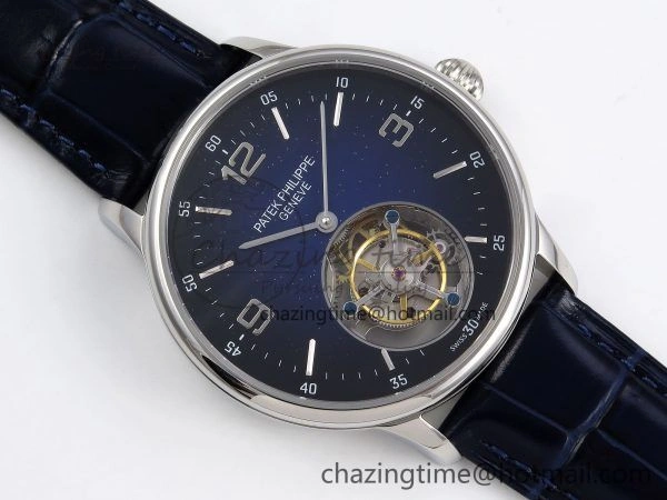 Patek Philippe Tourbillon SS RMSF Edition Dark Blue Dial on Black Leather Strap Thermal 8731