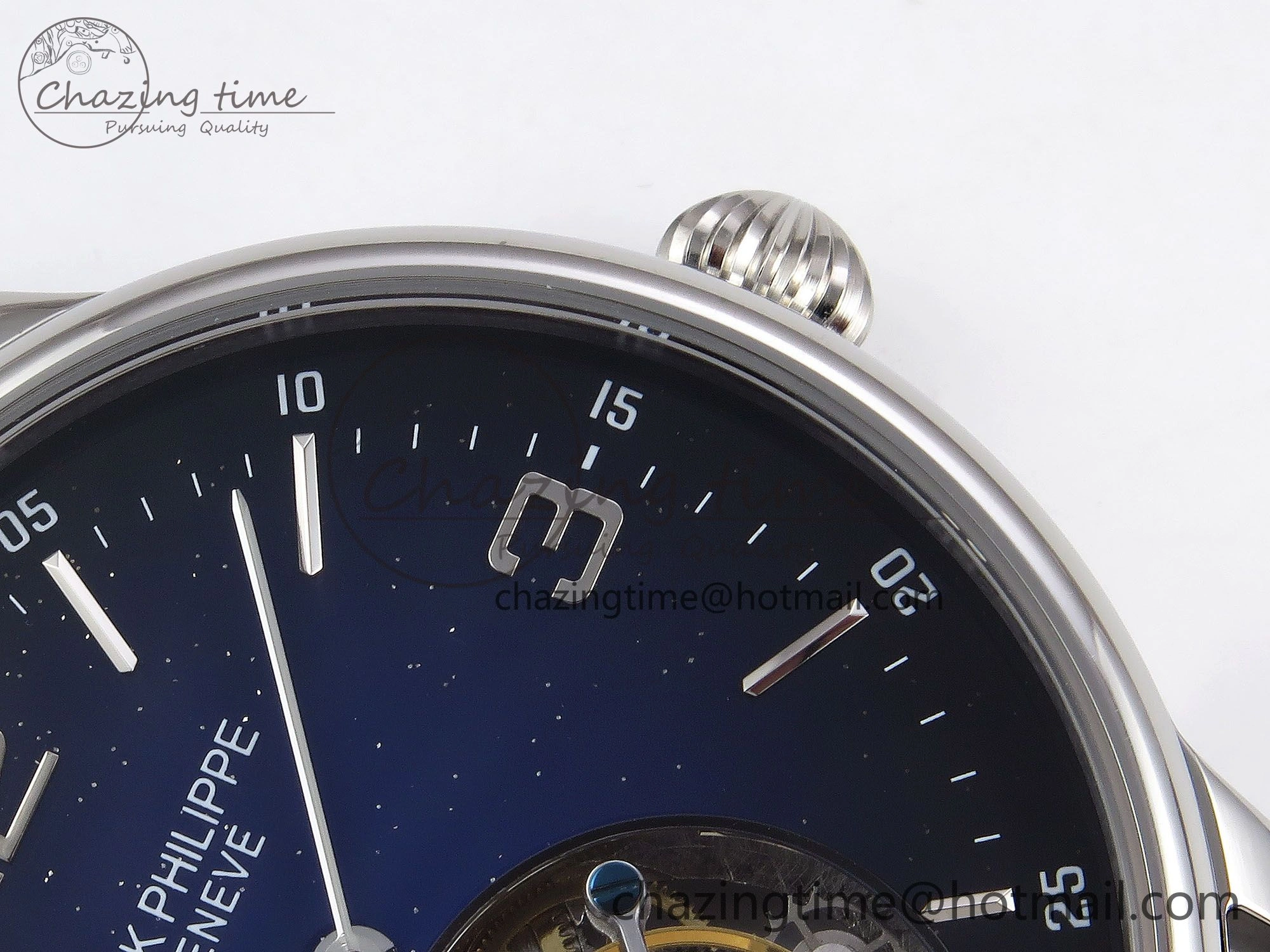 Patek Philippe Tourbillon SS RMSF Edition Dark Blue Dial on Black Leather Strap Thermal 8731