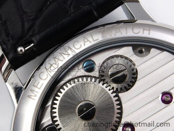 Stretchable Patek Philippe Tourbillon SS RMSF Edition White Dial Numeral Markers on Black Leather Strap 8736