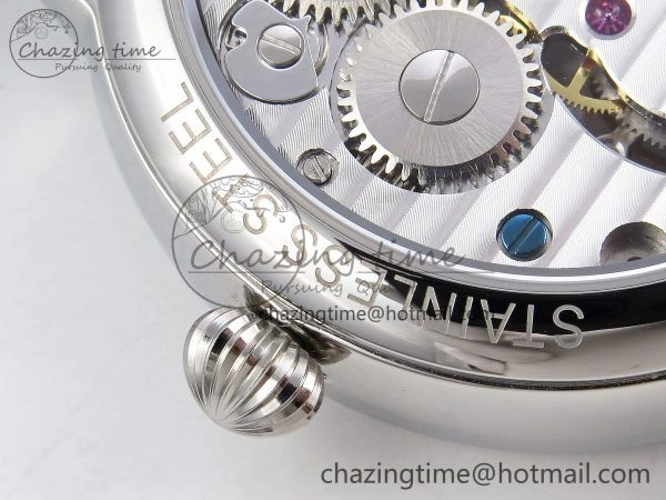 Stretchable Patek Philippe Tourbillon SS RMSF Edition White Dial Numeral Markers on Black Leather Strap 8736