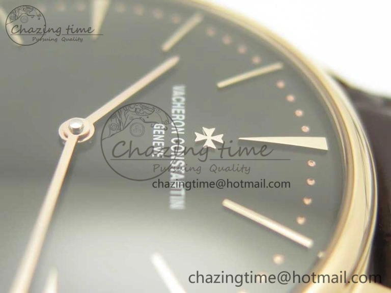 Tailored Patrimony 81180 RG MKF 1:1 Best Edition Black Dial on Brown Leather MIYOTA 9949